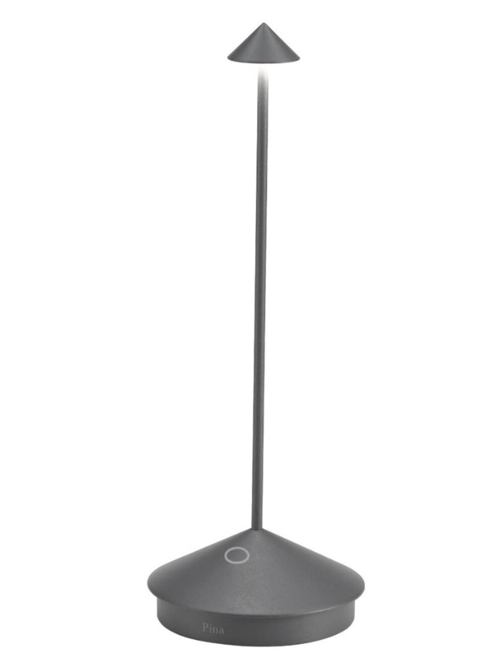 Zafferano Pina Pro Cordless Table Lamp in Grey Color, 11.5"